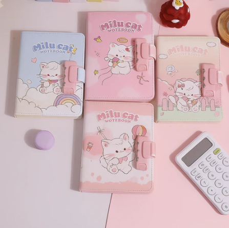 Milu Cat Notebook - Balloon Adventure