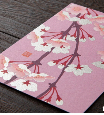 [Limited] Seasons Spring Silk-Print Postcard / MIDORI