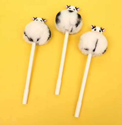 Cow Pom Pom Pen