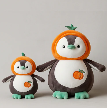 Cute Penguin Plush Toy Orange - Large