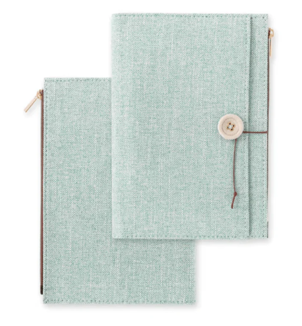 Yuru Log Zipper Pouch Notebook Cover / MIDORI