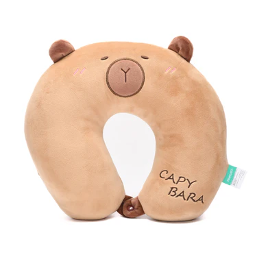 Capybara Travel Neck Pillow- Brown
