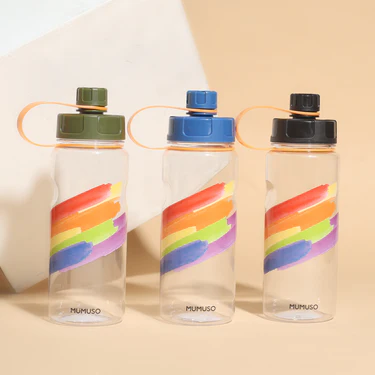 Rainbow Sports Water Bottle- Green/ Blue/ Black